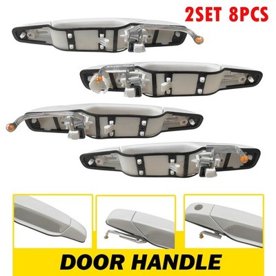 8X Exterior Door Handle Front Rear for 07-13 Chevy Silverado 1500 GMC Cadillac E