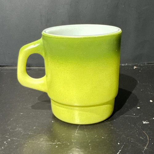 One Vintage Fire King Cup Green Anchor Hocking Coffee Mug