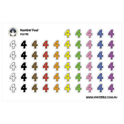 Calendar Planner Stickers - Number Four Labels | Monthly Organizer Decals