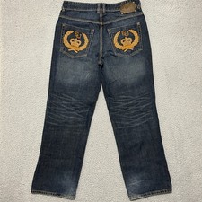 Vintage Ecko Unltd Jeans Men 34x30 Blue Baggy Fit Denim Embroidered Y2K Hip Hop