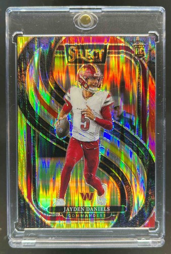 2024 Select Jayden Daniels Premier RC Red and Yellow Prizm Shock #112