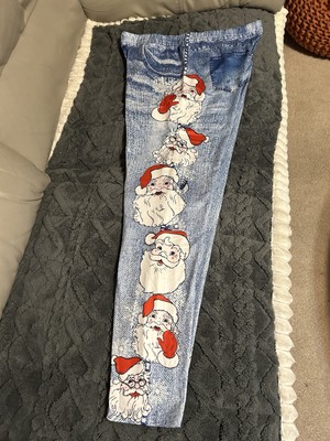 NEW  XL DENIM PANTS WITH SANTA DECOR  