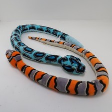 Plush SNAKES Stuffed Animal 52 In Jumbo Toys Rattlesnakes Wildlife Orange Blue