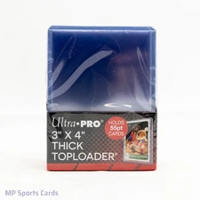 (1) Ultra Pro 3"x4" 55pt Thick Toploader 25ct Ultra Clear Plastic Free Shipping!