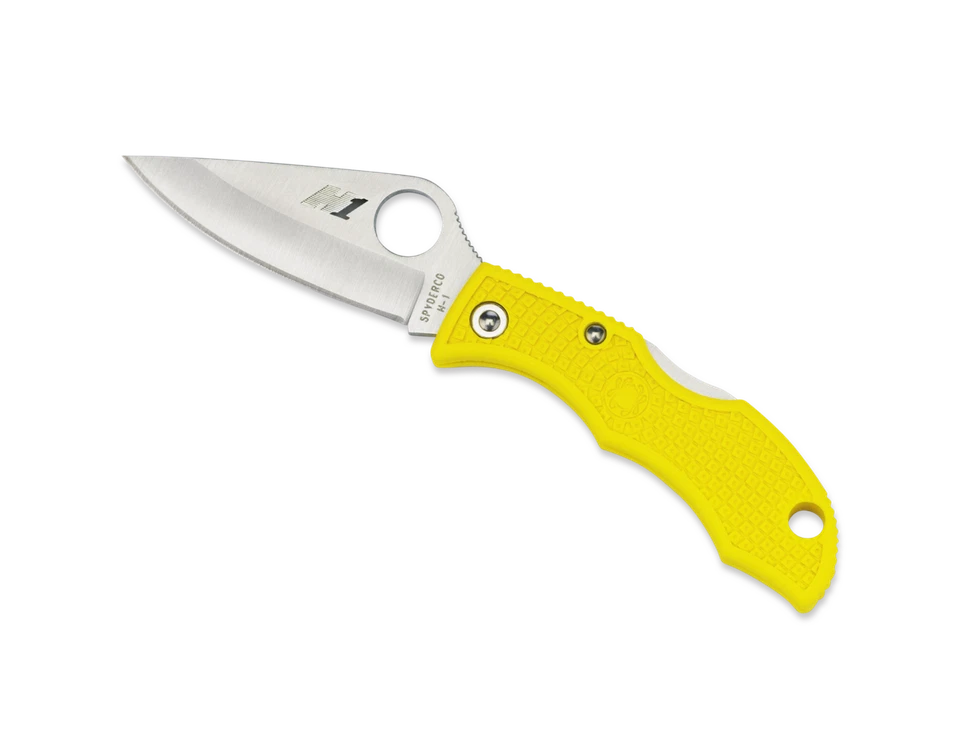 Cuchillos Spyderco Ladybug 3 Sal Lockback amarillo marino FRN H2 acero inoxidable LYLP3 Foto 3 de 4