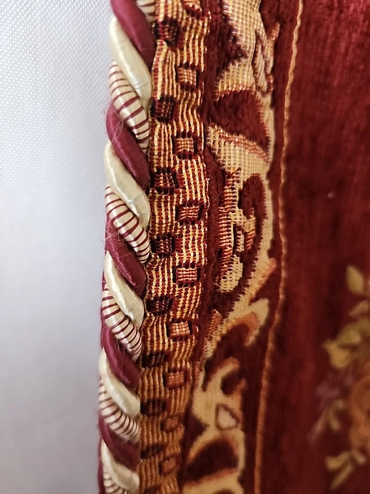 Juego de 5 fundas de almohada bordadas florales rojas y doradas decoración del hogar 16" Foto 4 de 4