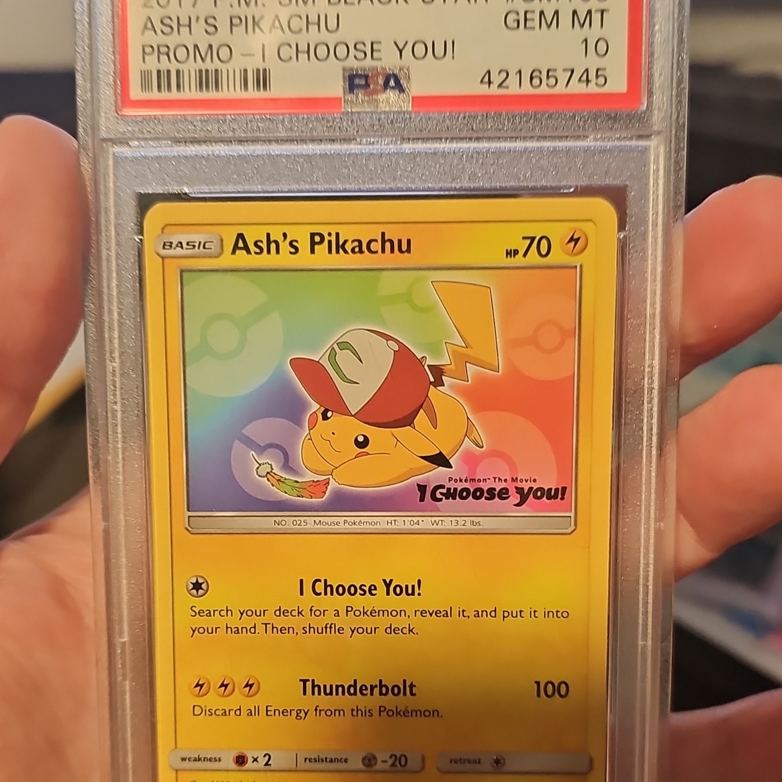 Pokémon Ash's Pikachu SM108 SM Black Star Promo PSA 10 GEM MT English Card
