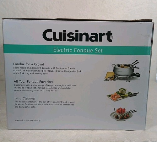 Cuisinart Fondue Pot 3 Quart- Chocolate, Cheese Stainless Steel CFO-3SSP1 - Picture 3 of 5