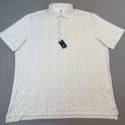 NEW Johnnie O Featherweight Polo Shirt Mens 2XL Gone Skiing AOP Performance UPF