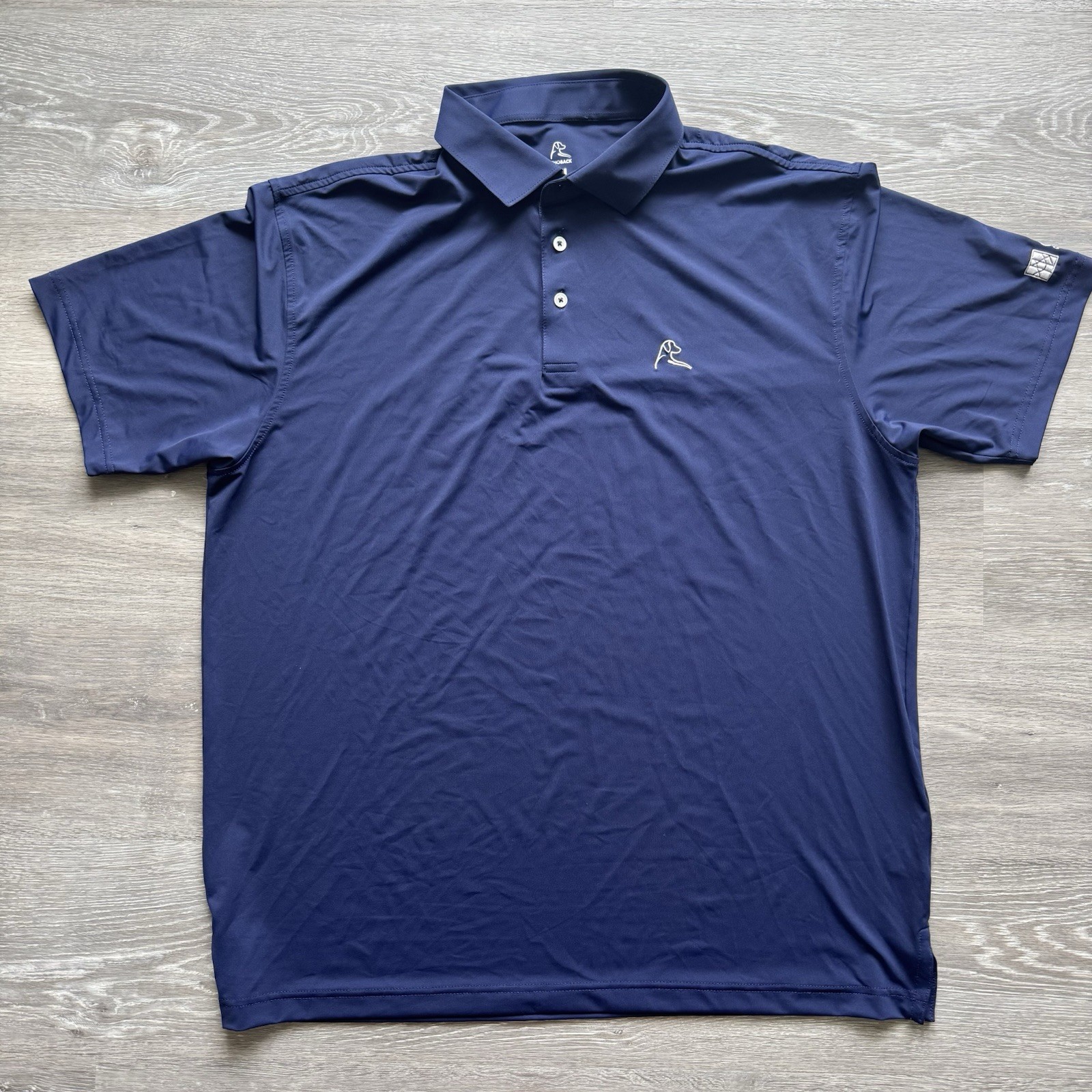 Rhoback The Whaler Solid Blue Performance Polo Sh… - image 1