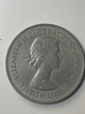 1960  Crown Coins Queen Elizabeth II Coronation 5 Shilling Piece (49)