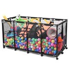 Yescom Extra Large Metal Frame Pool Toy Floats Storage Bin with 12 Wheels, Black