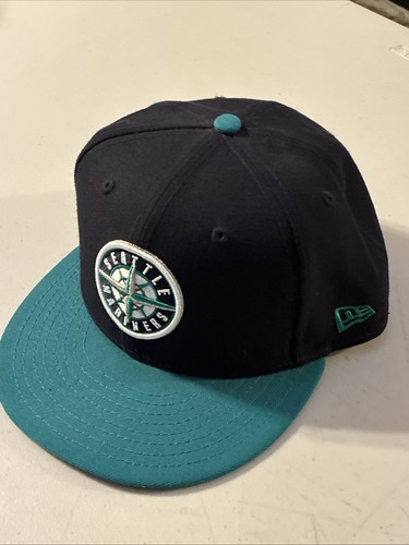 Seattle Mariners Hat New Era Size 7 1/2 Fitted 59Fifty Alt Logo Teal Bill Rare - Picture 2 of 4