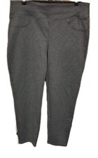 Maurices Ankle Pants Womens LARGE Gray Geometric Skinny Pull On