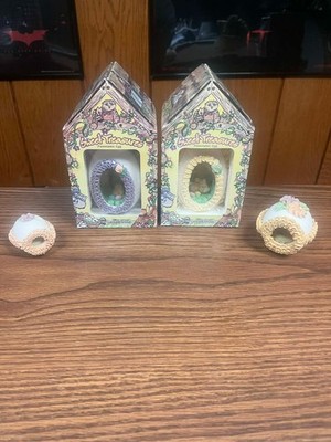 4 Vintage Easter Egg Panorama With Chick / Bunny and original Boxes -GREAT SHAPE