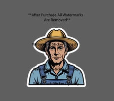 Farmer Sticker Waterproof Decal Faming Cartoon Rural Country Food Gift NEW