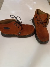 Dr Doc Martens 8352 Vintage England Orange Brown Suede Platform Boots 10 RARE