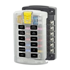 12 Circuit ST Blade Fuse Block DC Power Distribution 100A Cover 32V