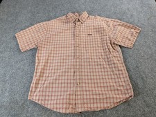 Carhartt Shirt Men's Large Brown Plaid Button Down Workwear Construction