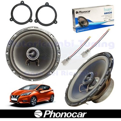 Phonocar 66026 Coaxial Speakers 16.5cm 60W 2-Way for Nissan Micra V Black