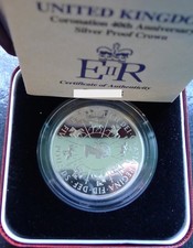 1993 Queen Elizabeth II Coronation 1953 £5 Five Pounds Case COA SILVER PROOF