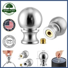 Image of Modern Metal Lamp Finials Set of 2, Round Toppers for Table & Floor Lamps
