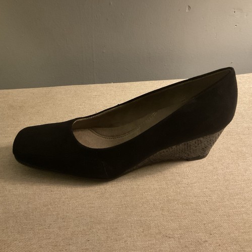 Aerosoles Women Pump 7.5M Black Barecuda Wedge Comfort Slip On Work Heel Shoes - Picture 12 of 23