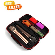 Compact Hard Carrying Case for Dual Handheld Microphones - Stylish EVA Design