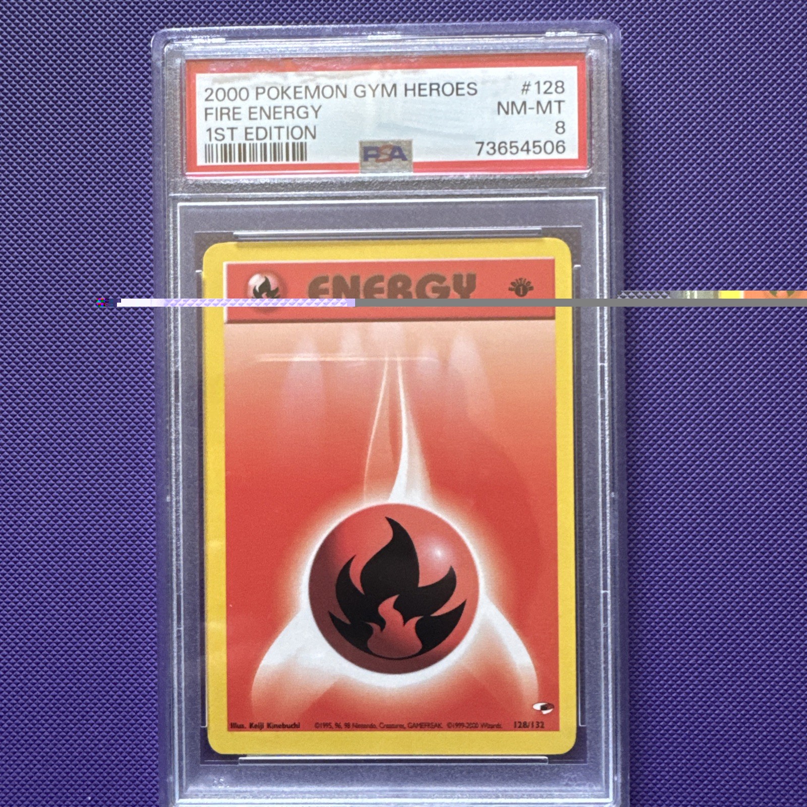 2000 Fire Energy 128/132 Gym Challenge 1st Edition PSA 8