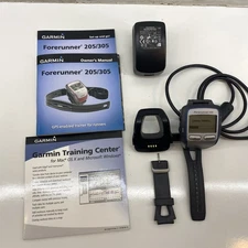 Garmin Forerunner 205 satellite GPS Watch With Original AC Charger and USB