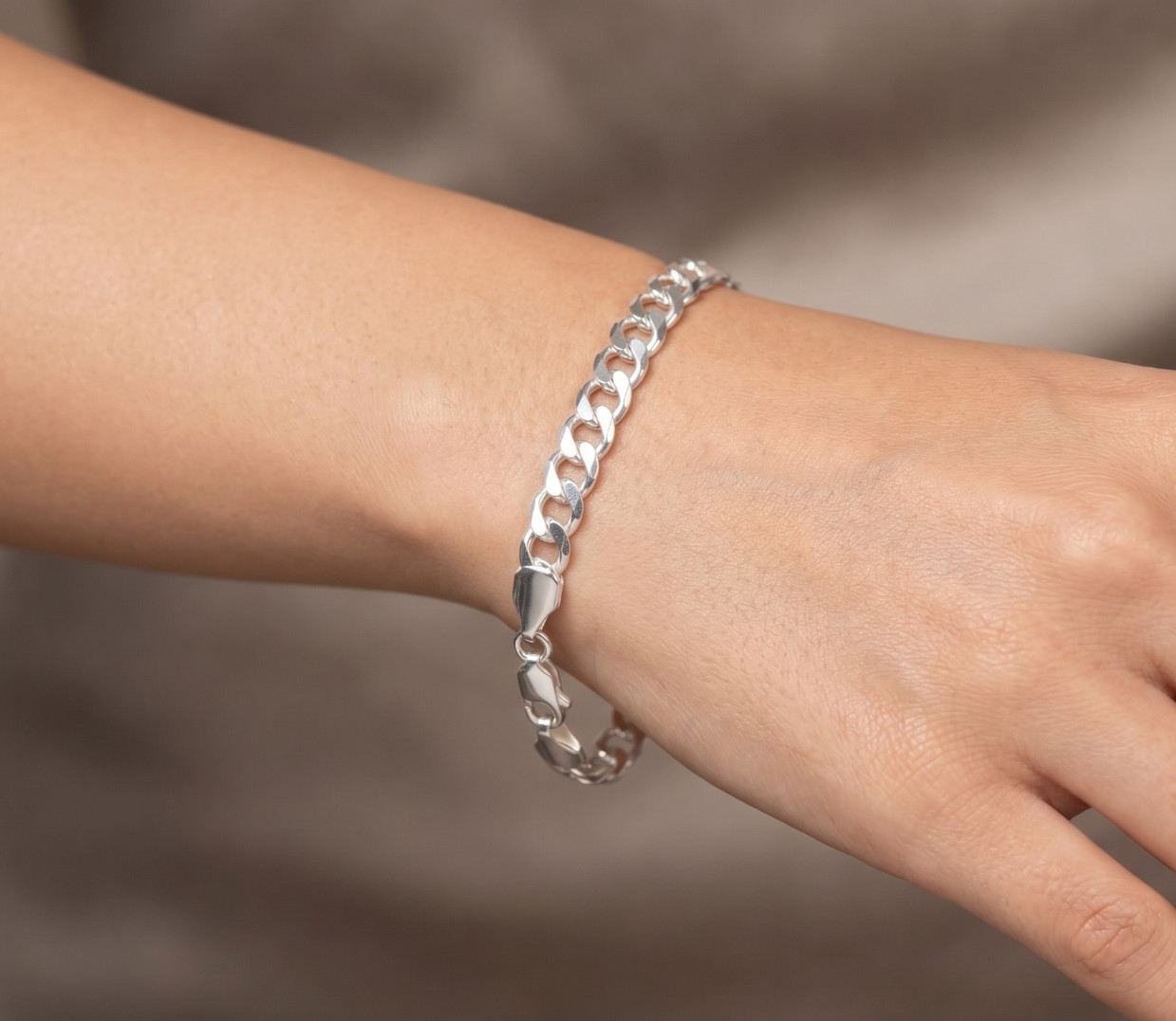 Brazalete de cadena de eslabones cubanos de plata de ley 925 maciza para hombre tamaño de 5 a 9 pulgadas
