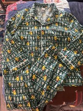Hanna Andersson Adult Green Flannel 2 Pc. Top Pant Christmas Pokemon Pajamas xl