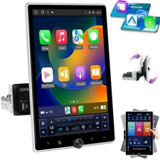 10.4'' Android 15.0 Single 1 Din Carplay Rotatable Car Stereo Radio GPS WIFI