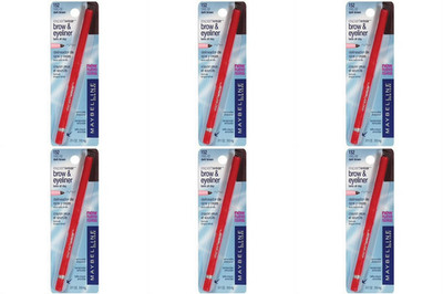 Maybelline ExpertWear Brow & Eyeliner 6 Pack 152 Dark Brown Pencil Bulk Set