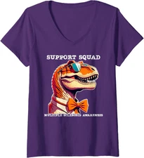 MS Warrior Support Squad Multiple Sclerosis Awareness Ladies' V-Neck Tshirt
