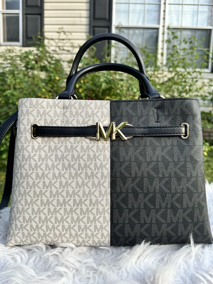 Сумка Michael Kors большая подпоясанная цветной блок черная мульти ПВХ кожаная сумка - Изображение 3 из 4