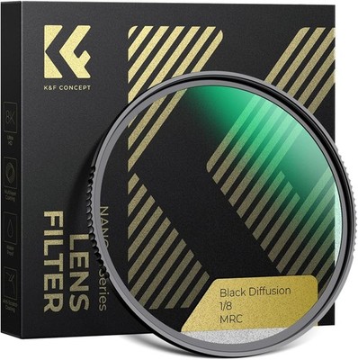 K&F CONCEPT Black Diffusion Filter 1/8 Mist Cinematic Effects 49/67/77mm Nano-X