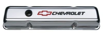 PROFORM 141-899 Pair of Street Performance Chrome Valve Covers for Chevy Sm Blck