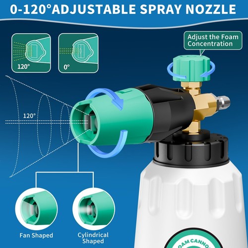 Pressure Washer Gun with Foam Cannon Car Wash Kit, Dual Channels-Foam/Water i... - Picture 6 of 9