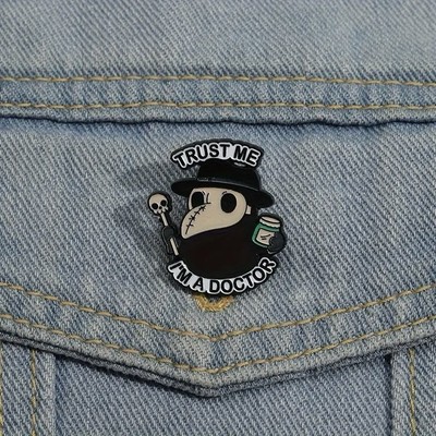 Trust Me, I m A Plague Doctor - Enamel Pin - Cute Chibi Black Death Epidemic