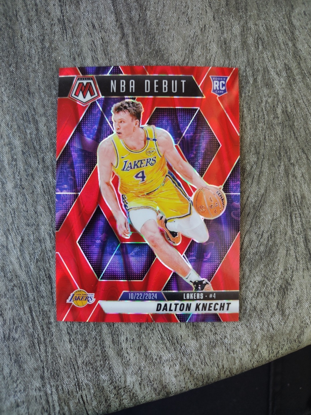 2024-25 Mosaic Basketball -NBA Debut- Dalton Knecht (Red Seismic #010/299) RC...