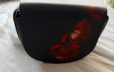 ralph lauren shoulder bag with flower motif leather
