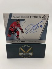 Jaccob Slavin 2022-23 SP Authentic Sign Of The Times Autographed Card
