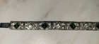 Antique Vintage 1920s Art Deco NOV-E-LINE Rhinestone Green Gemstone Bracelet — photo 6