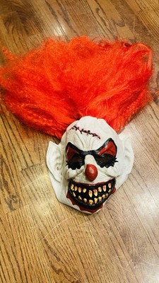 Spirit Halloween Carver The Killer Clown Mask Scary Clown Mask Red Hair