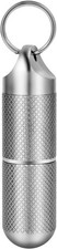 Titanium Keychain Pill Holder Waterproof Lightweight Portable Medium, Silver