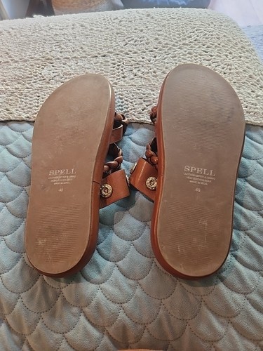 SPELL & THE GYPSY Neverland Tan Brown Leather Sandals Shoes Plaited Size 40 - Bild 6 von 6