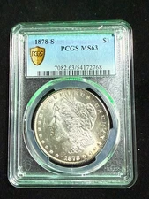 1878 S MORGAN DOLLAR PCGS MS63