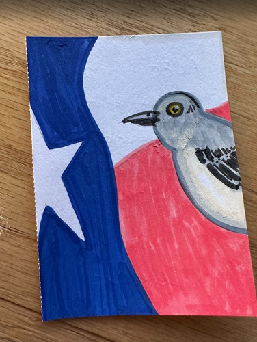 ACEO original OOAK Texas State Mockingbird (43/50) Gladys James Art, painting