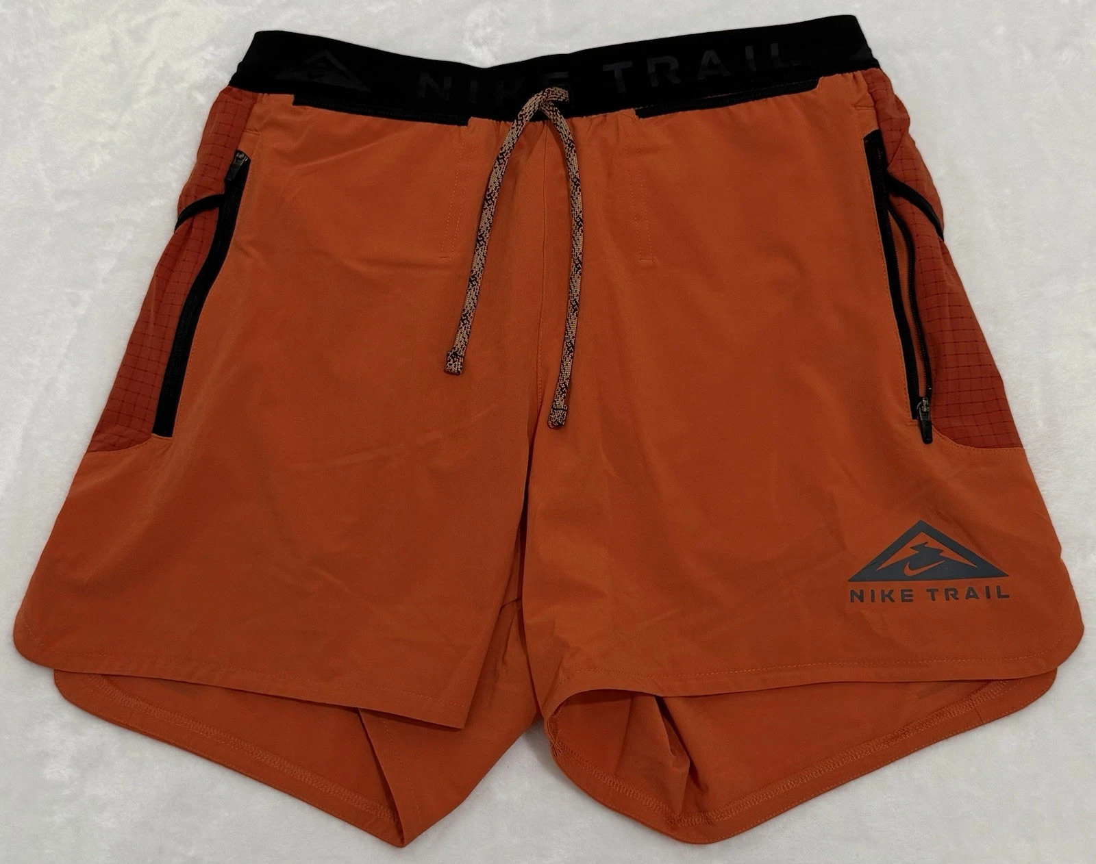 NEW $75 NIKE TRAIL SECOND SUNRISE LINED RUNNING SHORTS Orange DV9311-846 Small